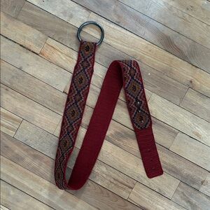 Peruvian Connection Bohemian Red and Brown Woven Belt